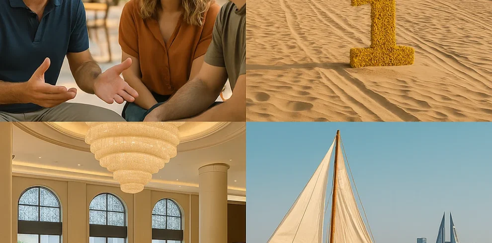 Circuit premium à Bahreïn : immersion francophone entre dunes en buggy, croisière en dhow, palace 5 étoiles et rencontres locales.