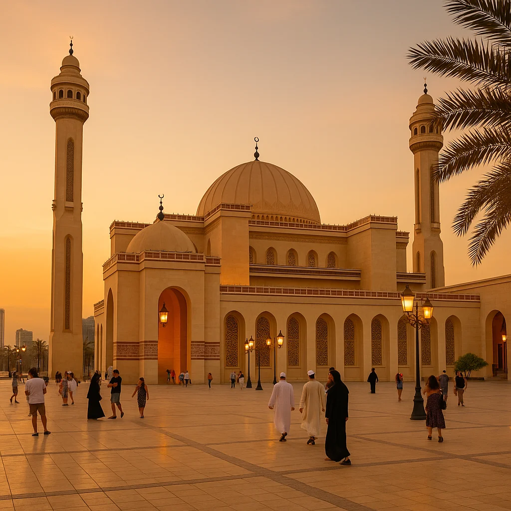 Mosquée Al-Fateh à Bahreïn – visite guidée en français pour découvrir l’architecture islamique.